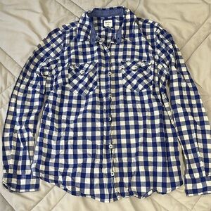 Forever 21 Blue & White Plaid Flannel Shirt